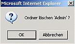 wd admin ordner löschen popup